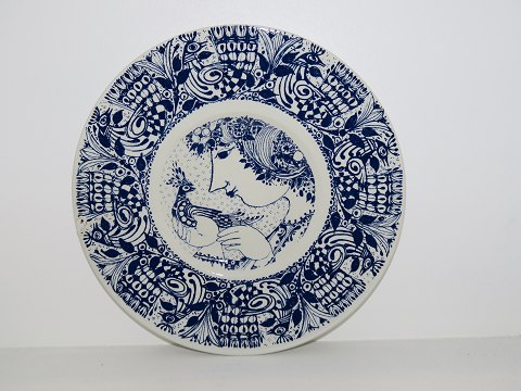 Bjorn Wiinblad
Blue plate with woman and bird