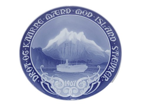 Bing & Grondahl Commemorative plate from 1907
The Royal Ship "Dannebrog" on Iceland