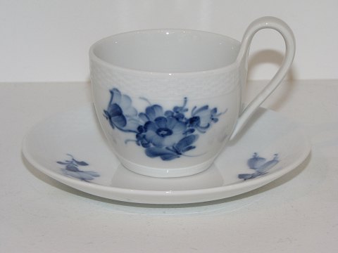 Blå Blomst FlettetKaffekop med høj hank #8193