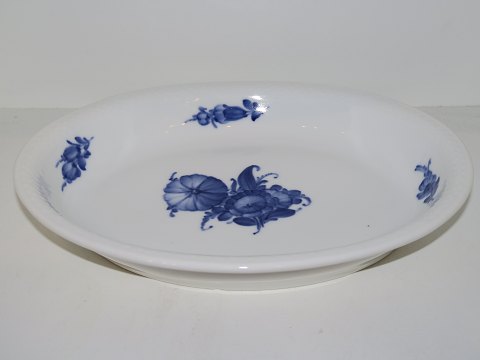 Blå Blomst FlettetStor oval skål med lav kant