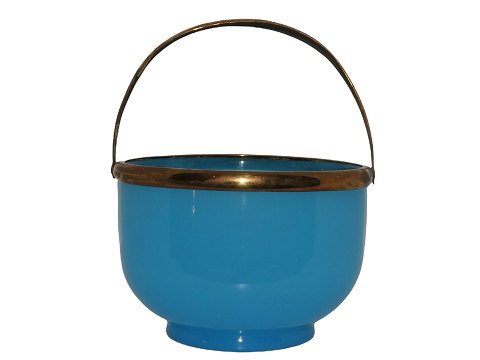 Blue opaline glass sugar bowl