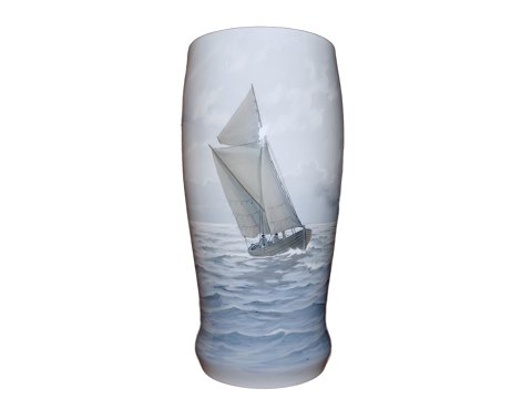 Bing & Grondahl, 
Large vase with sailboat and ferry