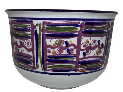 Royal Copenhagen keramik 
Stor unika rund skål med lilla dekoration
