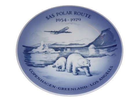 Royal Copenhagen Flyplatte 
SAS Poplar Route 1954-1979 Copenhagen - Greenland - Los Angeles