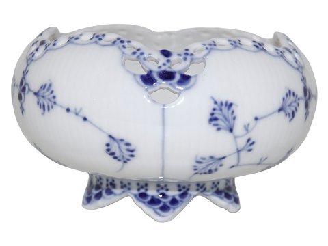 Blue Fluted Full LaceRare bowl on feet