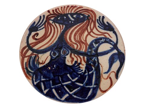 Bjorn Wiinblad art potteryEarly unique dish with woman from 1945