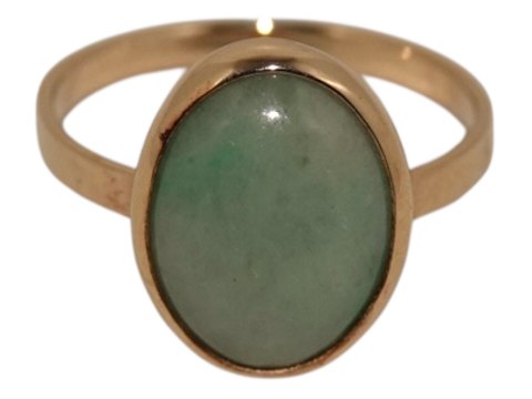 14 karat guld
Ring med jadeit  fra 1950-1960 - Str. 64
