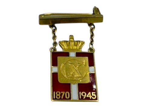 Georg JensenKongemærke broche i 14 karat guld med bjælke 1870-1945