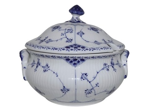Blue Fluted Half LaceRare small round soup tureen