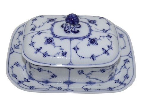 Blue Fluted PlainVery rare lidded box for sardines