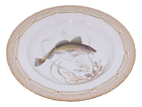 Flora DanicaDinner plate with fish 25.5 cm. #3549