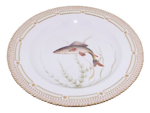 Flora DanicaDinner plate with fish 25.5 cm. #3549