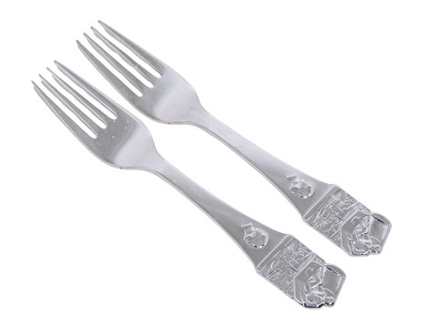 HC Andersen Eventyr Børnebestik sølvpletBarnegaffel - Den Flyvende Kuffert