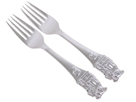 HC Andersen Eventyr Børnebestik sølvpletBarnegaffel - Fyrtøjet