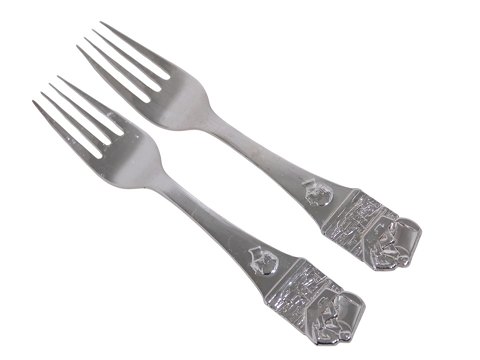 HC Andersen Eventyr Børnebestik sølvpletBarnegaffel - Den Flyvende Kuffert