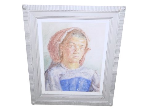 Kristian ZahrtmannAkvarel af italienerinde fra 1901