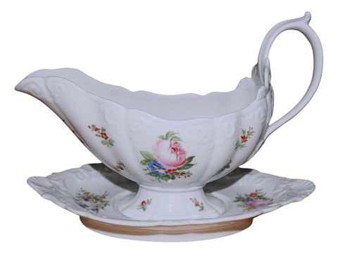 Royal CopenhagenSjælden og stor Rokoko sovseskål fra ca. 1800-1820