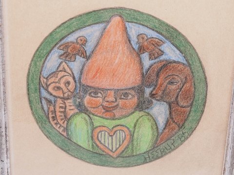 Henry HeerupOriginal tegning af nissepige fra 1985
