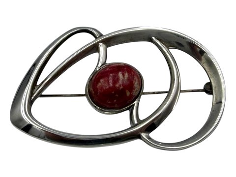 David Andersen Norway sterling silverModern brooch with reg thulite stone