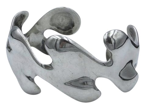 Dansk sterling sølvModerne og bredt armbånd fra ca. 1970-1980