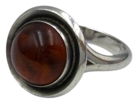N.E. From sterling silverLarge ring with crystal - Size 50