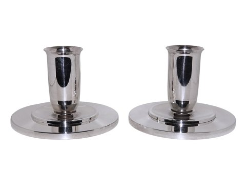 Georg Jensen sterling sølvPar lysestager designet af Harald Nielsen