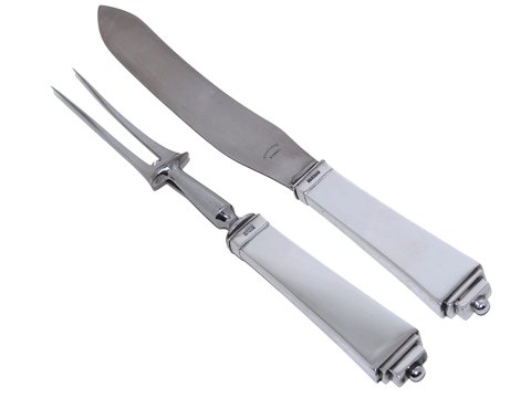 Georg Jensen Pyramid sterling silverMeat carving set 26.6 cm.