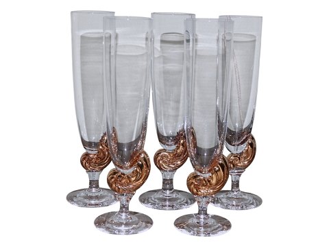 Holmegaard NeptunChampagneglas med guld