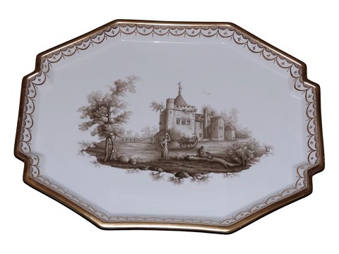 Royal CopenhagenTête-à-tête serving tray featuring a view of a Danish castle or manor house