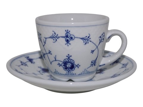 Blåmalet HotelporcelænKaffekop med logo fra Vinkælderen Frederikshavn