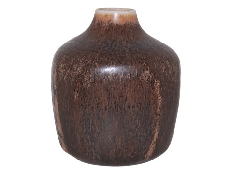 SaxboLille vase med brun glasur