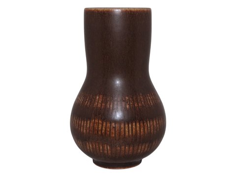 SaxboLille vase med brun glasur