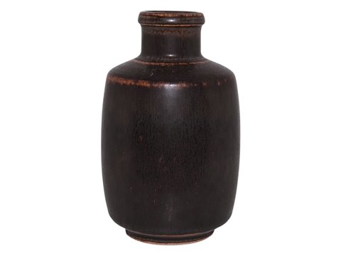 SaxboLille vase med brun glasur