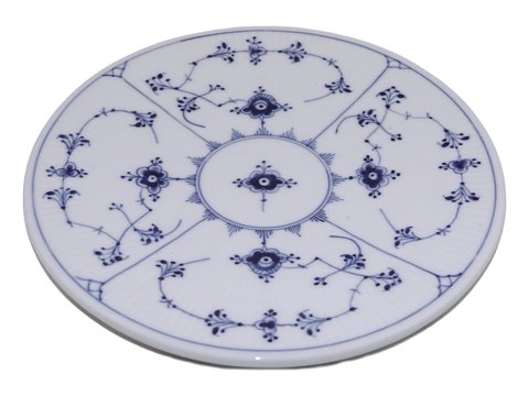 Blue Fluted PlainLarge, rare heat plate or tart dish on 12 feet from 1898-1923