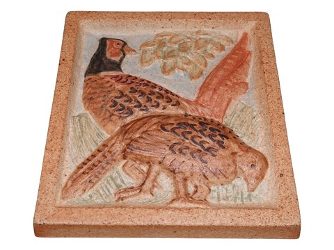Bing & Grondahl stonewareRelief with two pheasants