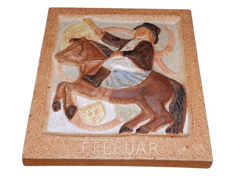 Bing & Grondahl stoneareRelief with Shrove Tuesday scene - Februar