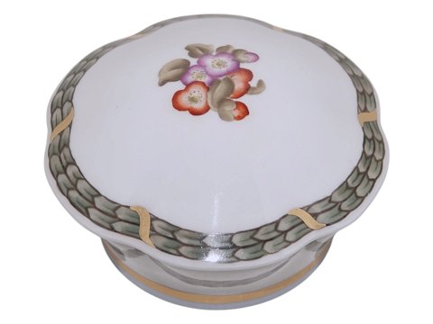 Bing & GrondahlArt Nouveau bonbonniere with wild roses and flower garlands with gold ribbon
