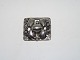 Square silver brooch with flowers and leaves from 1950-1960