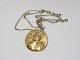 Royal CopenhagenGold pendant  with silver necklace