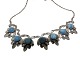 Sterling silverNecklace with pendants and blue stones