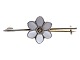 A. Dragsted sølvEmalje broche med hvid blomst fra 1950