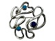 John Victor Rørvig sterling silverModern brooch with turquoises and lapis lazuli stones from 1980-1990