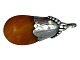 Large amber pendant with silver mounting