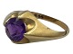 Herman Siersbol 14-carat goldRing with amethyst stone - Size 53