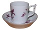 Royal CopenhagenAntique coffee cup with purple flowers, green leaves and gold from 1800