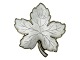 MEKA sterling silver and enamelLeaf brooch with white enamel