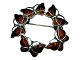 Danish Sterling silverSmall brooch with red enamel butterflies