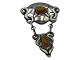 Dansk sølvStor Art Nouveau broche med rav fra ca. 1900-1910