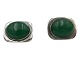 Bent Knudsen SilverPair of large cufflinks with large green agate from 1970