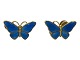 Sterling SilverBlue Enamel Butterfly earring from 1960-1970